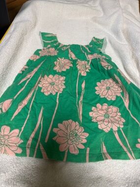 child of mine Green and Pink Floral Casual Dress